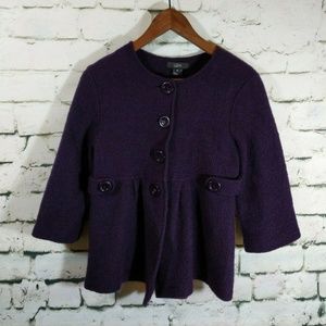 Luii Anthropologie M Purple Boiled Wool Sweater